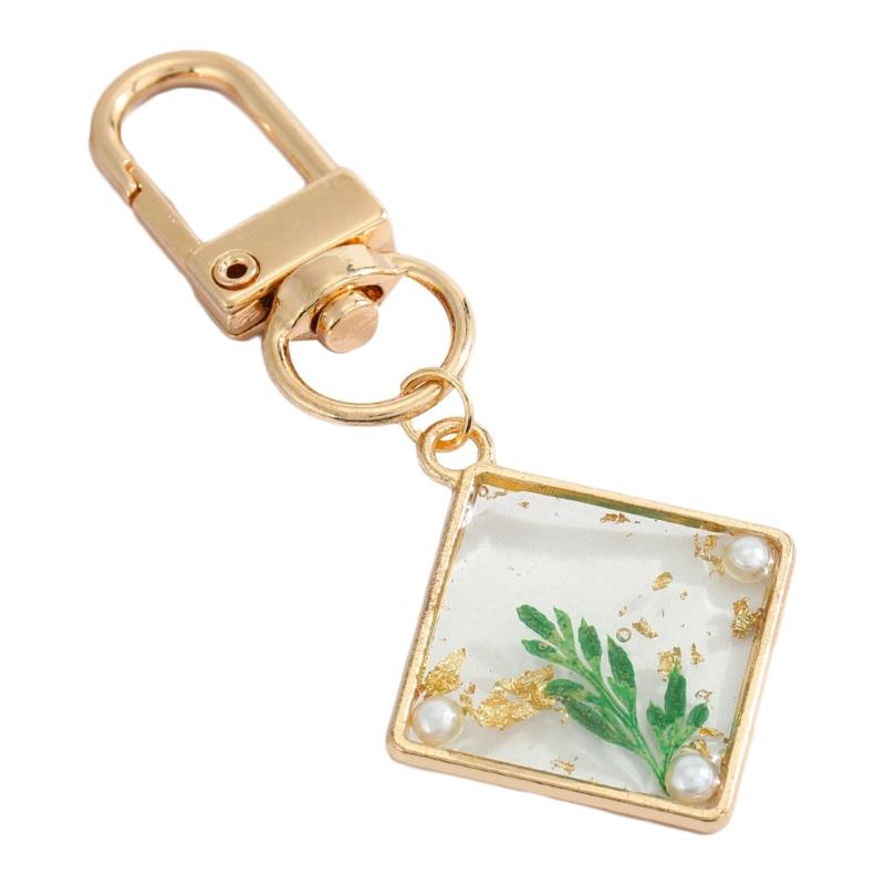 Herz Trockenblume Schlüsselanhänger Schlüsselring Für Freund Geschenk Runder Wassertropfen Gänseblümchen Anhänger Schlüssel-Accessoire Tasche Gepäck Anhänger