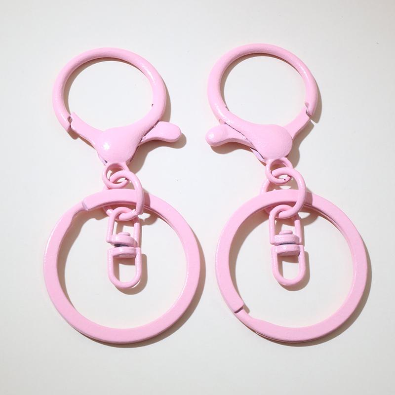 5pcs Multi-colors DIY Keychain Accessories Lobaster Clasp Hooks with 30mm Kring Ring Connector for DIY Pendant Jewelry Making