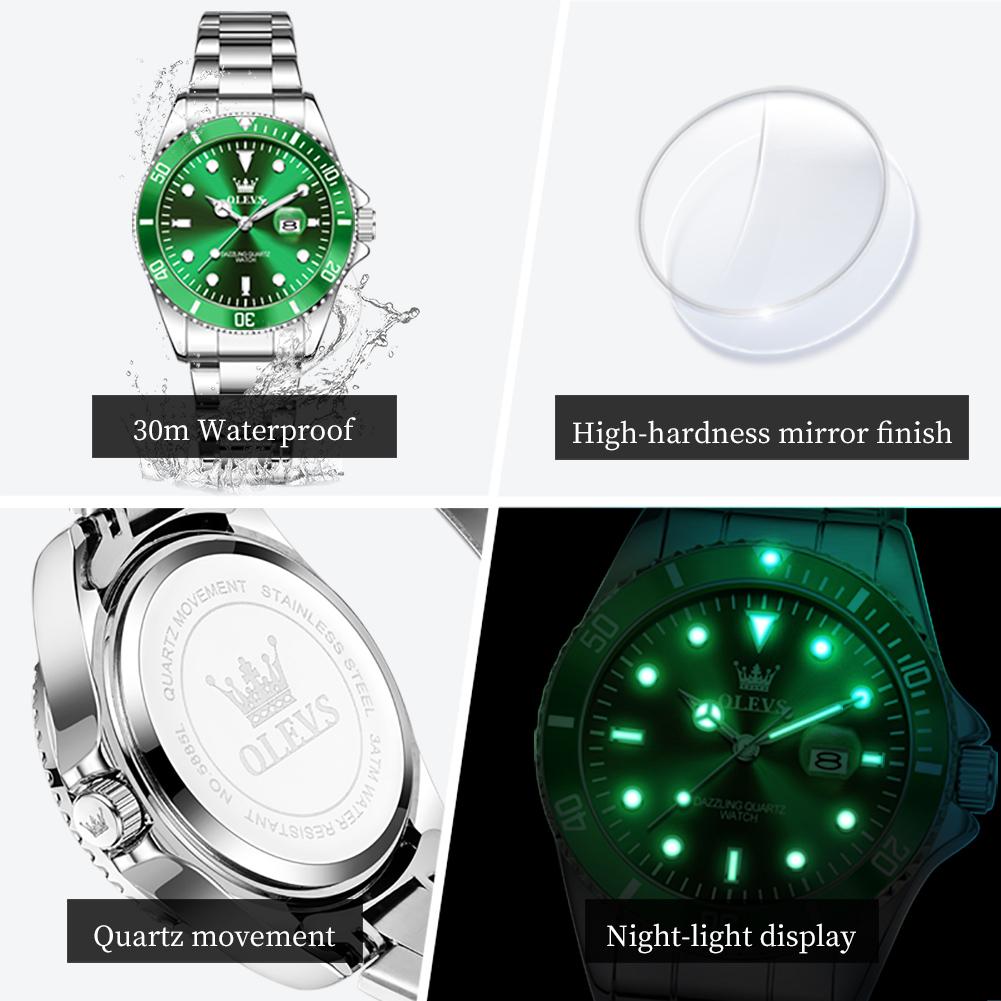 OLEVS Orologio da Donna Classico Orologio da Donna Automatico con Data Acciaio Inossidabile Impermeabile Luminoso Orologio al Quarzo per Donne