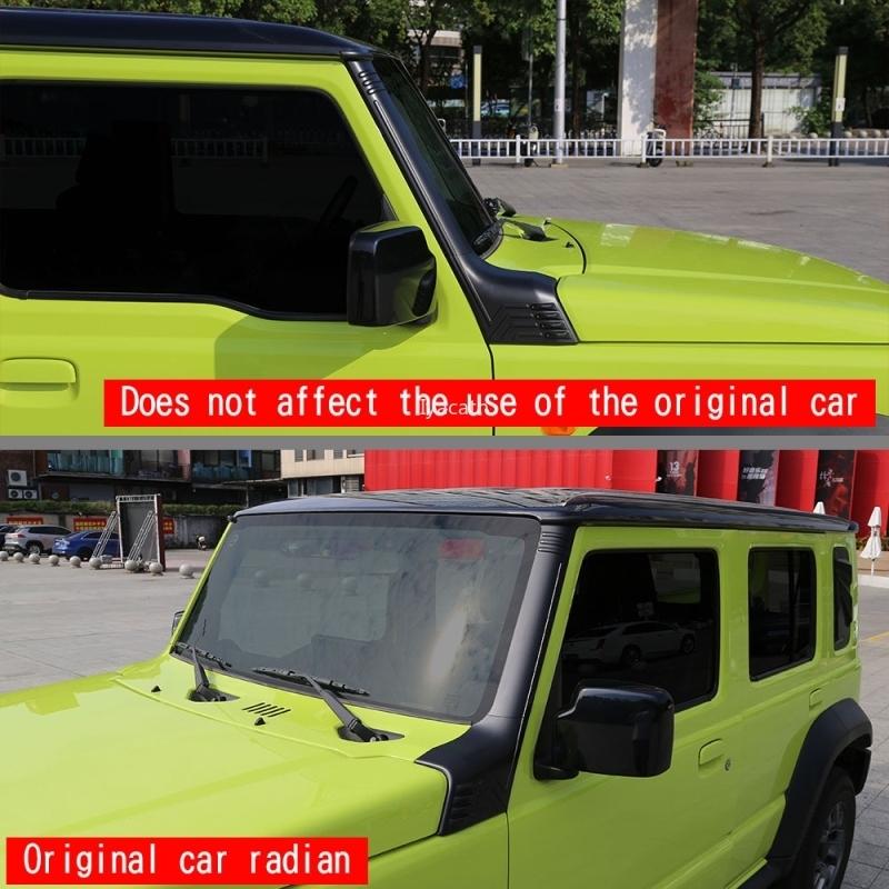 For SuzukiJimny Nomade 2025 2026 ABS Black Matte  front  windshield window A-pillar decorative strip Anti scraper Exterior cover