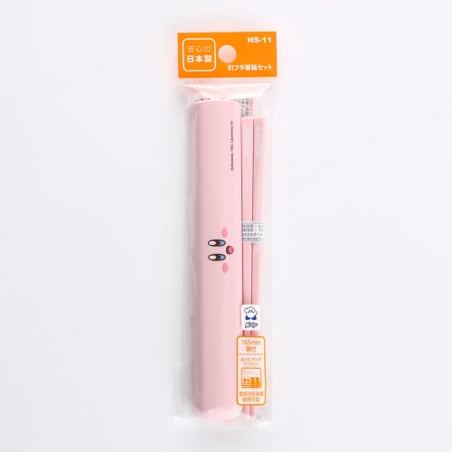 OSK Antibacterial Chopstick Case Set with Pull-Out Lid, 16.5cm, Kirby H/K No.3 Chopsticks, Made in Japan, HS-11