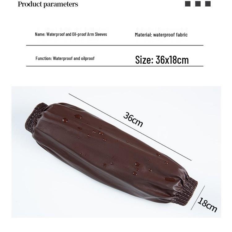 Thick Wear-Resistant Waterproof PU Leather Arm Sleeves for Adults - Oil-Proof Dishwashing and Kitchen Cuffs, Plus Size Available.