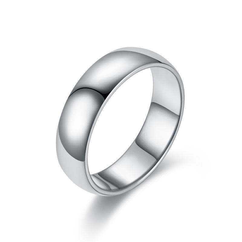 6MM Titanium Steel Korean Style Light Plate Couple Rings - Simple Stainless Steel Jewelry