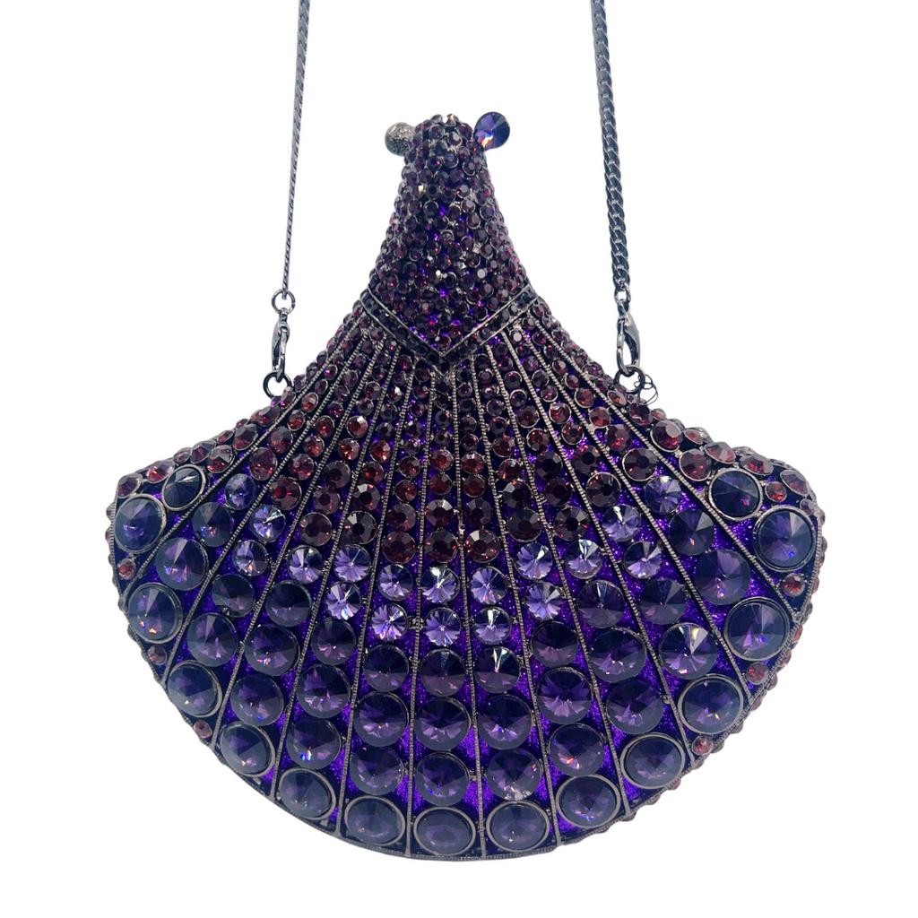 Clutch bag scalloped diamond high-end rhinestone dinner bag banquet party annual meeting clutch