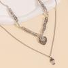 Hip Hop Trend Personality Versatile Skull Pendant Necklace Exaggerated Layer Metal Love Cross Men's Necklace