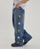Pantaloni in Denim WAIKEI a Stelle Blu Medio