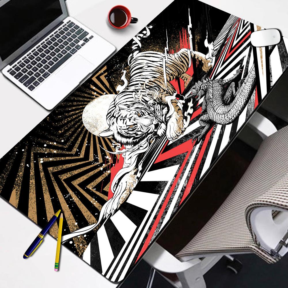 HYBXAXC Tiger Mousepad Gamer Pc Mouse Pad Gaming Accessories Desk Mat Computer Keyboard Mats Office Anime Extended Mouse Mat