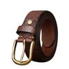 Thickened First Layer Cowhide Embossed Bison Leather Pattern Belt Men'S Genuine Leather Pin Buckle Retro Men'S Jeans Belt