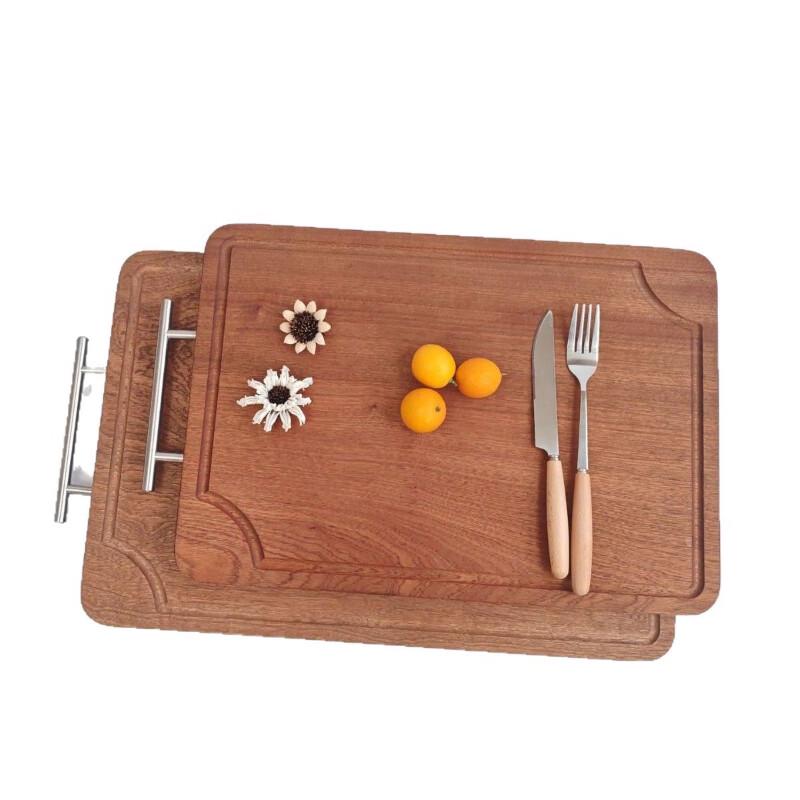 Wenge Wood Cutting Board with Stainless Steel Handle