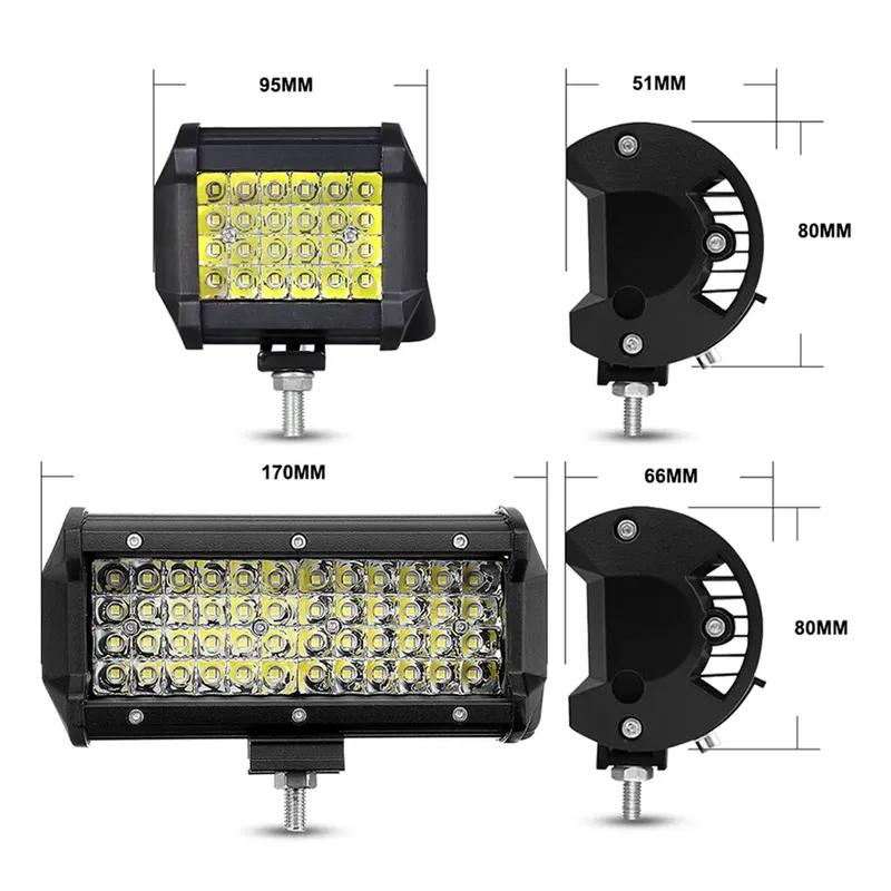 For Truck Driving Offroad Boat Car Tractor 4x4 SUV ATV 12V 24V 72W 144W Light Bar/Work Light Spotlight LED Light Bar