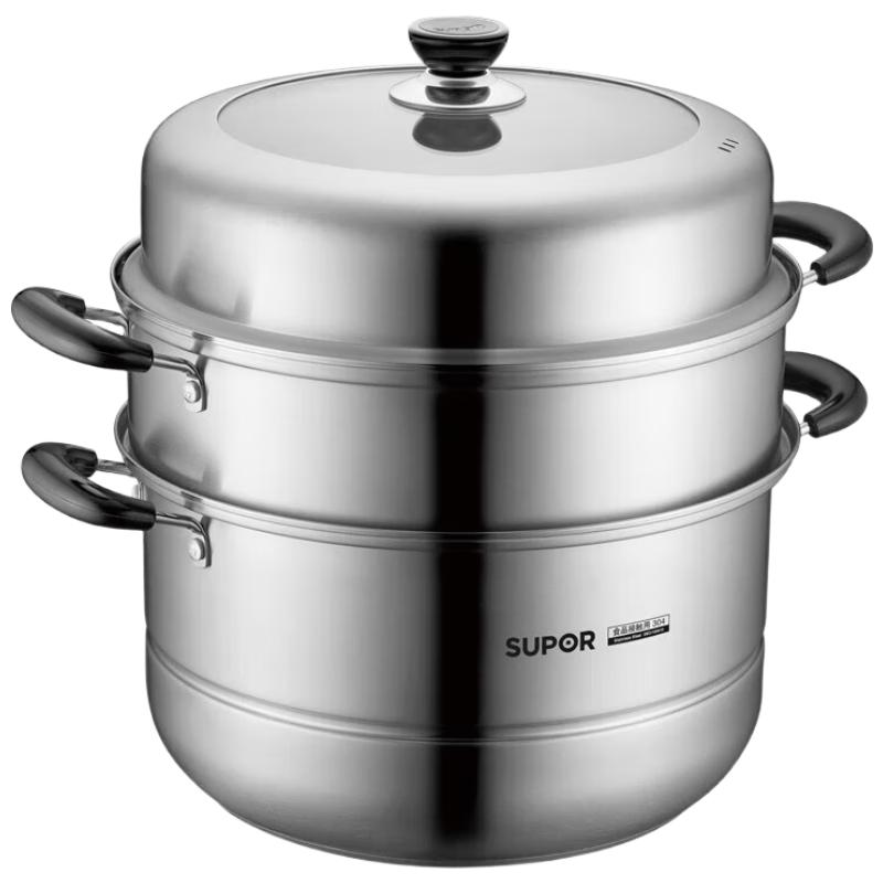 Supor 30cm 304 Stainless Steel Steamer & Soup Pot