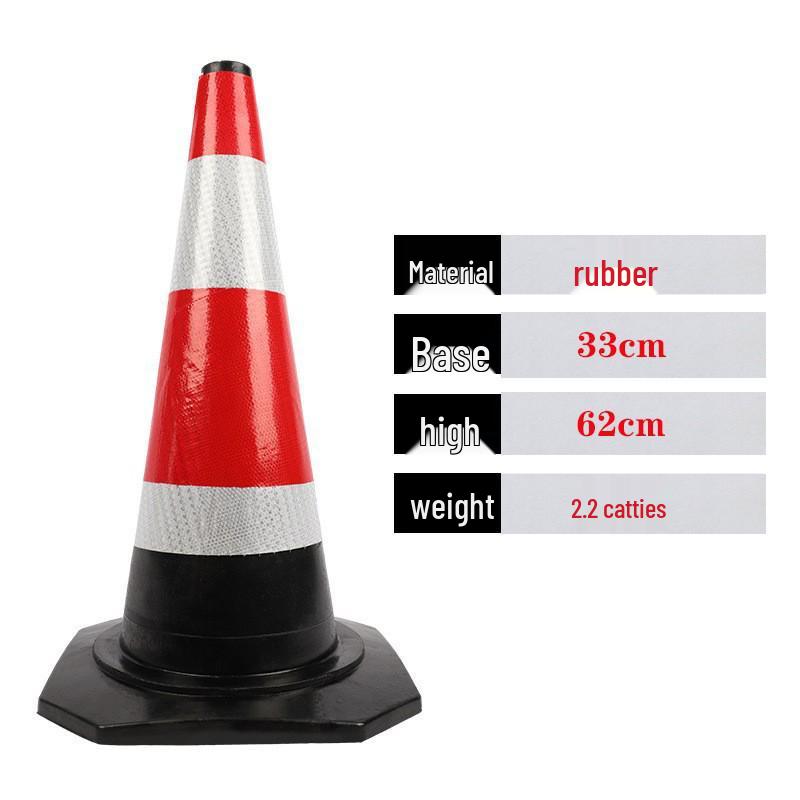 Reflective Rubber Traffic Cone - 70cm & 90cm Conical Isolation Barrier for Road Construction