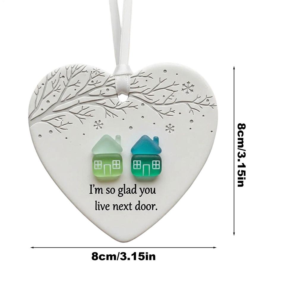 

Christmas Tree Ceramic Ornament Christmas Ceramic Love Heart Ornaments Hangable Decor For Adults Women Girls Students Teens