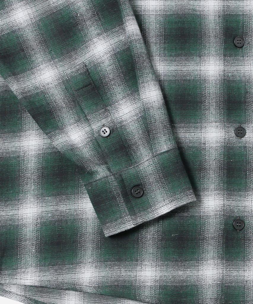 ADHOC Men'S One-Pocket Check Long Sleeve Shirt (Green) (Hc9Ls06)
