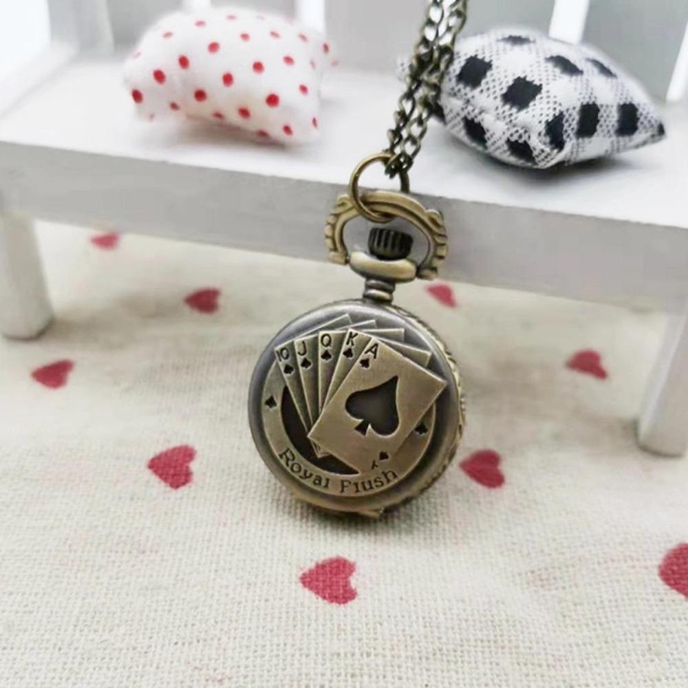 Creative Retro Flip Pocket Watch Personalized Three-dimensional Engraved Vintage Necklace Watch for Boys and Girls Commemorative Quartz Watch
