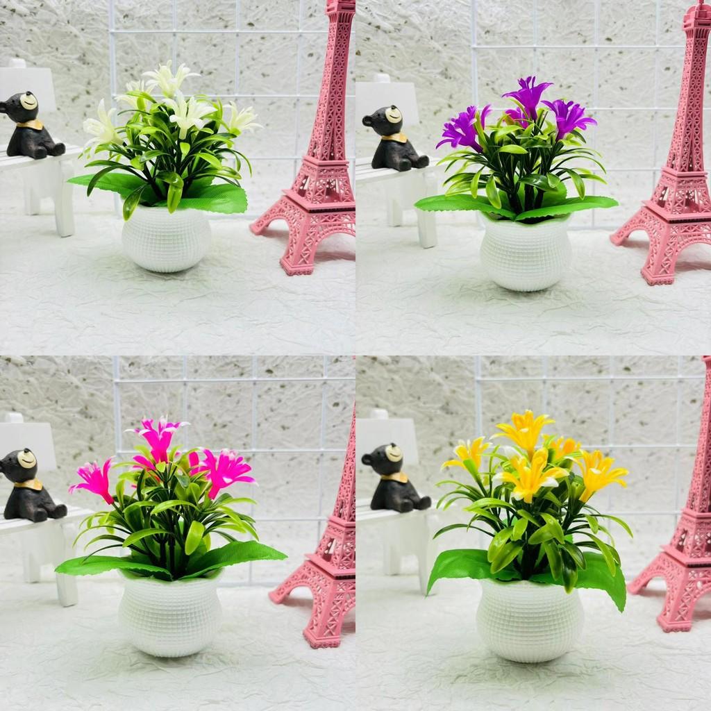 Realistic Orchid Plastic Square Pot Potted Plant For Wedding And Display Hotel