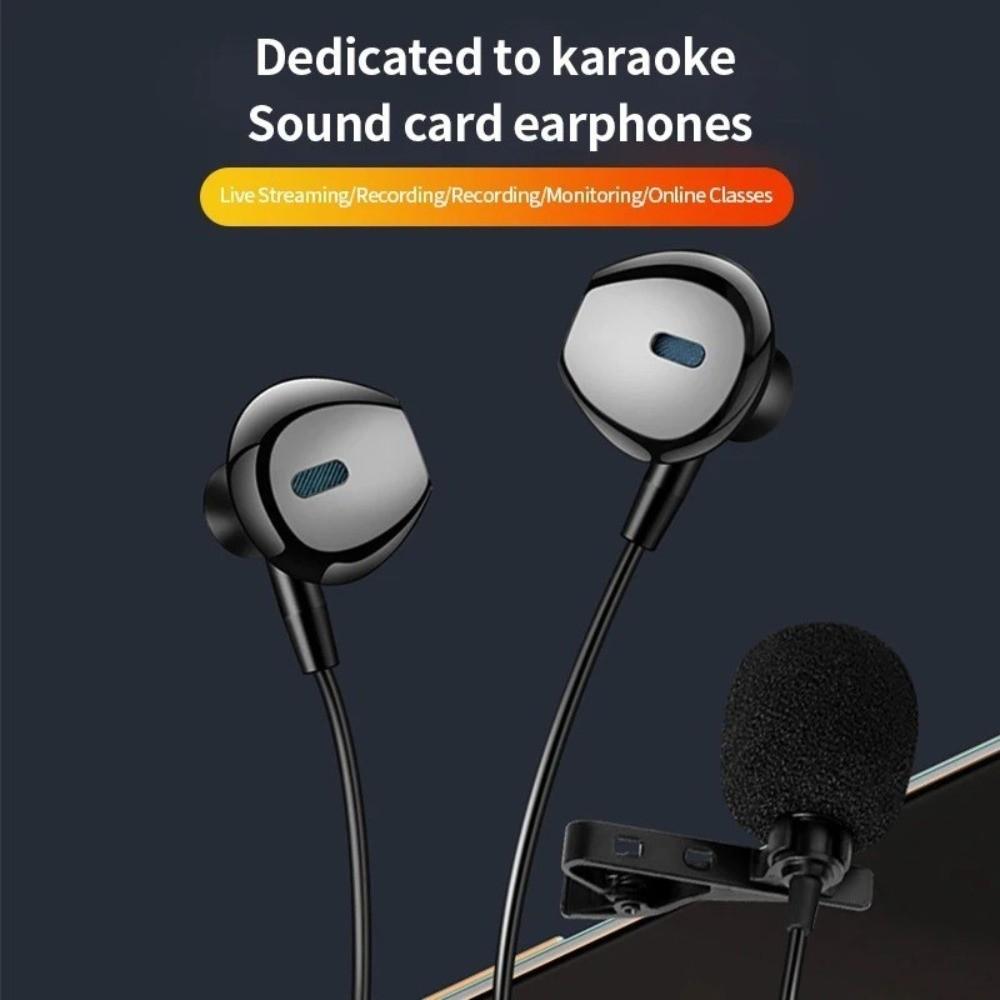 with Lavalier Mic Wired Earphone 3.5mm/TypeC Wired Headset Earpiece Earphones  Listen To Music