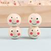 100pcs Smiling Face Wood Bead Spacer Beads Loose Bead for Jewelry Making DIY Handmade Craft Beads with Hole Accessories