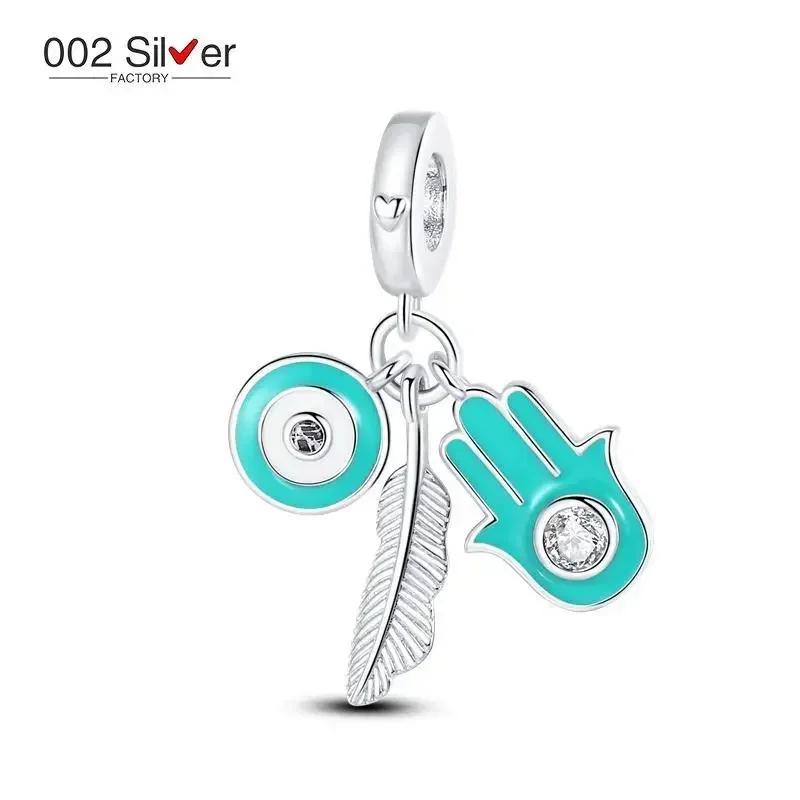 925 Silver Color Evil Eye Charm Demon Eye Bead For Original Bracelet&Bangle DIY Making Fashion Jewelry Gift