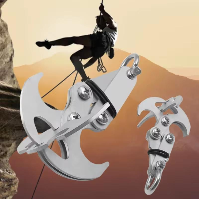 Outdoor Climbing Hook Folding Grab Hook Multi Functional Stainless Steel Survival Climbing Claw Camping First Aid Equipment
