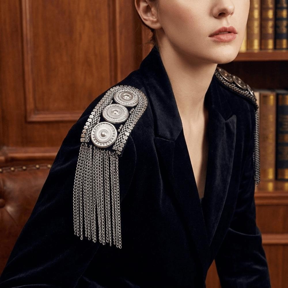 Chain Tassel Shoulder Epaulets Zinc Zinc Alloy Clothing Accessories Costume Accessory