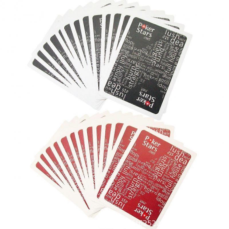 Cards for Poker Stars,Playing Cards, 100% PVC Plastic Professional Poker Card Deck, Black/Red, 54 Cards, International Standard Size
