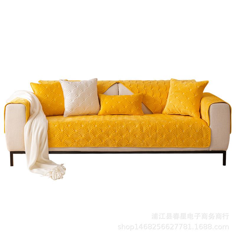 Simple Modern Thick Warm Netherlands Velvet Sofa Cushion Non-Slip Sofa Cushion Backrest Towel Armrest Towel