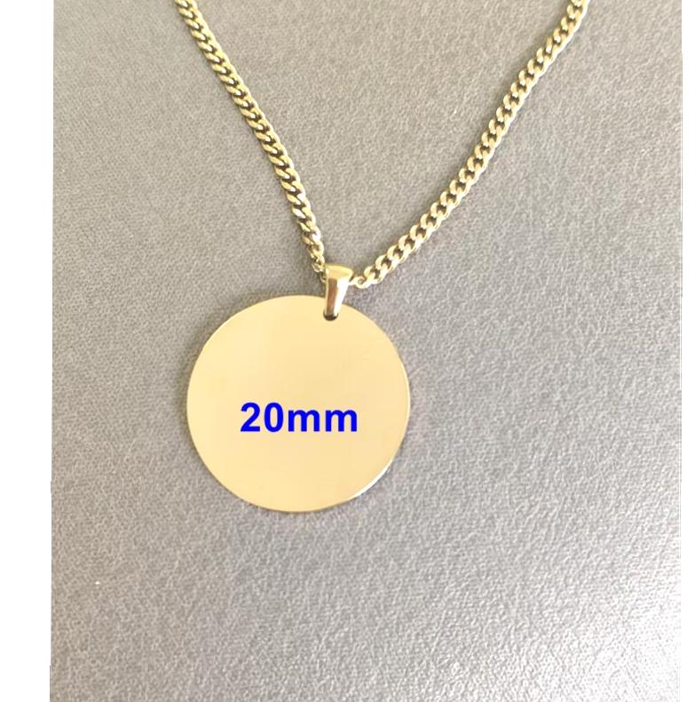 10pcs Mirror Polish Stainless Steel Round Blank Pendant Necklace Minimalist Zircon Men's and Women's Necklace Zircon Gift