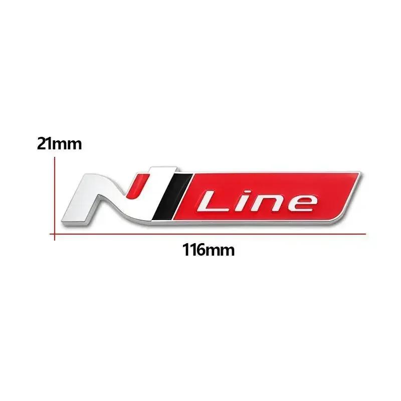 1Pc 3D Metal N Line Logo Rear Boot Trunk Emblem Badge Decals For I20 I30 Sonata Kona Elantra Tuson Car Stickers
