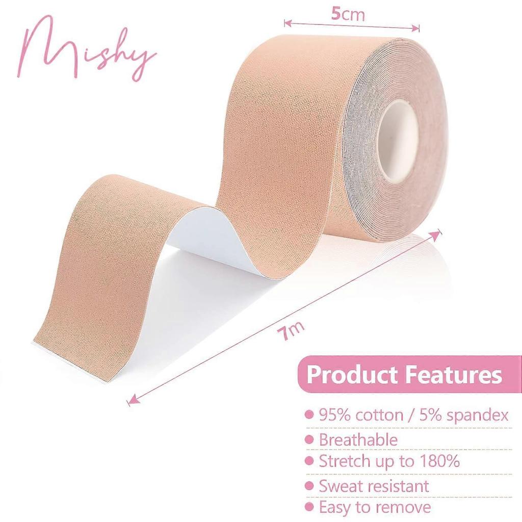 Boob Tape & Nipple Cover Set Invisible, Breathable Skin-Friendly Cotton & Spandex - Body Tape For Light Support