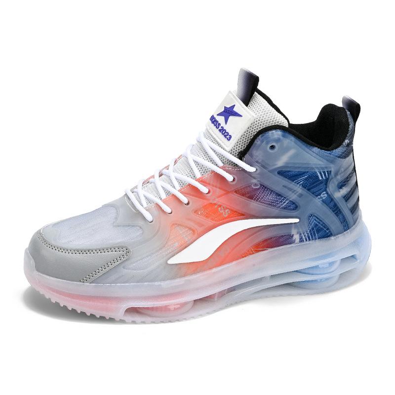 Runaway Shoes Students Winter High-top Velvet Sports Shoes Rotating Buckle Air Cushion Tide Shoes 45 Men's Shoes Fashion Casual Tide Shoes