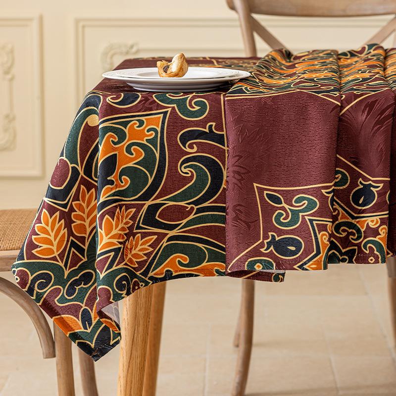 Colorful Tassel Tablecloth Printed Dustproof Tablecloth Waterproof Household Rectangular Coffee Table Cover