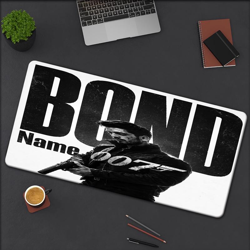 Custom Name James Bond Theme Mouse Pad Non Slip Rubber Base Multifunctional Office Home Decor Perfect For Workspace Personalization