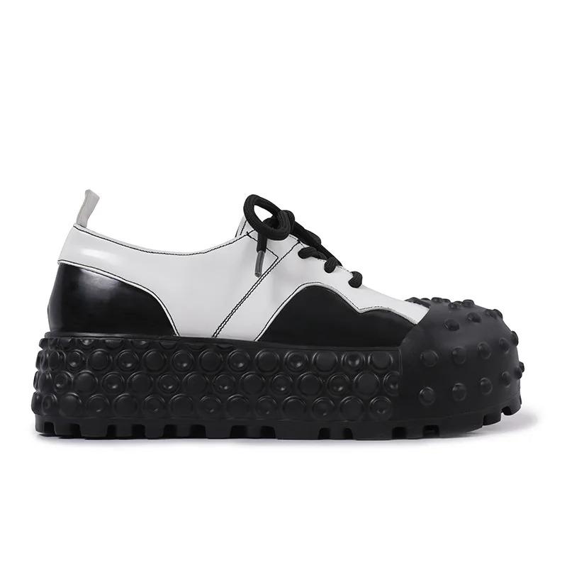 

Весенне-осенняя мода на толстой подошве со шнуровкой, женская обувь без застежек, повседневная, универсальная, лаконичная, однотонная обувь для женщин 39