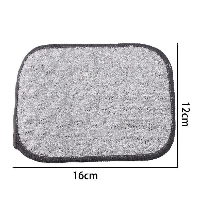 20PCS Wiping Rags Kitchen Scrubber Wire Dishcloth Double-sided Silver Silk Cotton Yarn Cleaning Towel Pot Dish Washing Cloths Scouring Pad