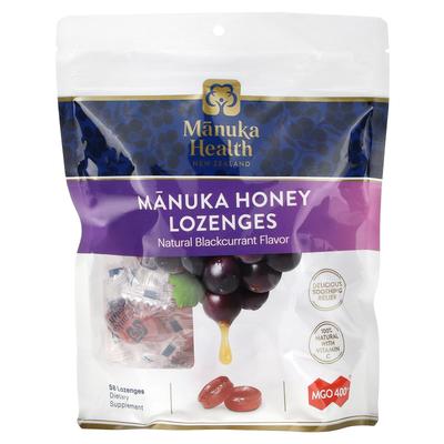 Manuka Honey Lozenges, Natural Blackcurrant, Mgo 400+, Lozenges 58 Tablets