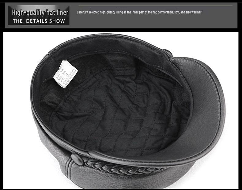 Unisex Fashion Sheepskin Leather Flat Top Duckbill Cap for Fall/Winter