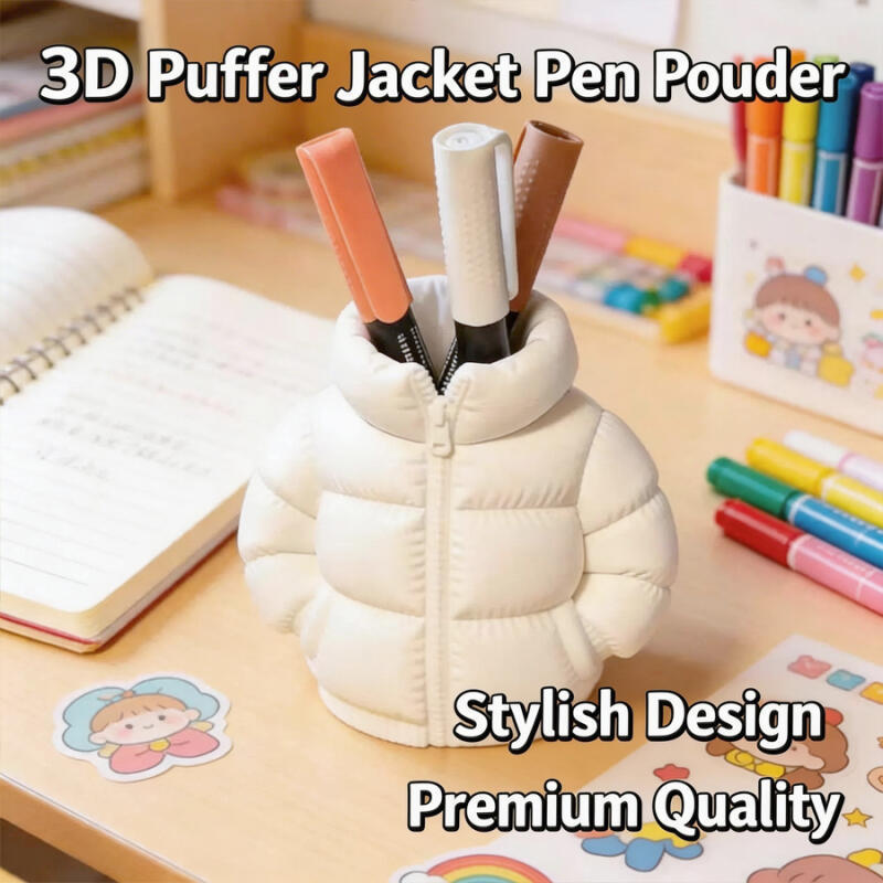 Puffer Jacket Pen Holder Resin 3D Printed Desktop Desk Organizer Office School Stationery Storage Cup Multiple Colors Gift Holder Creative