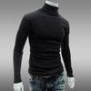 Høst Menn Ensfarget Rullekrave Langermet Genser Slim Strikket Pullover Topp