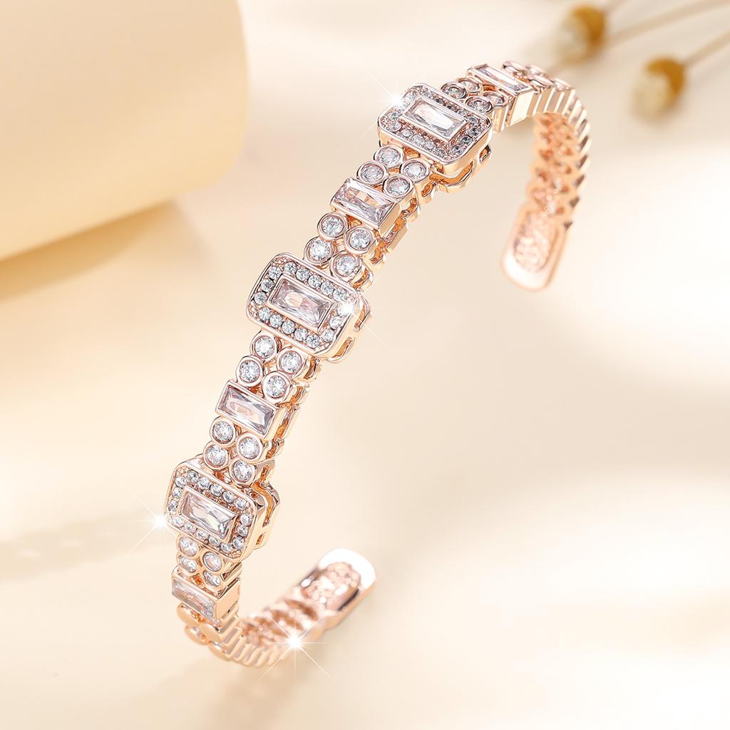 Full Hollow Opening New High-end Niche Versatile Jewelry Zircon Bracelet