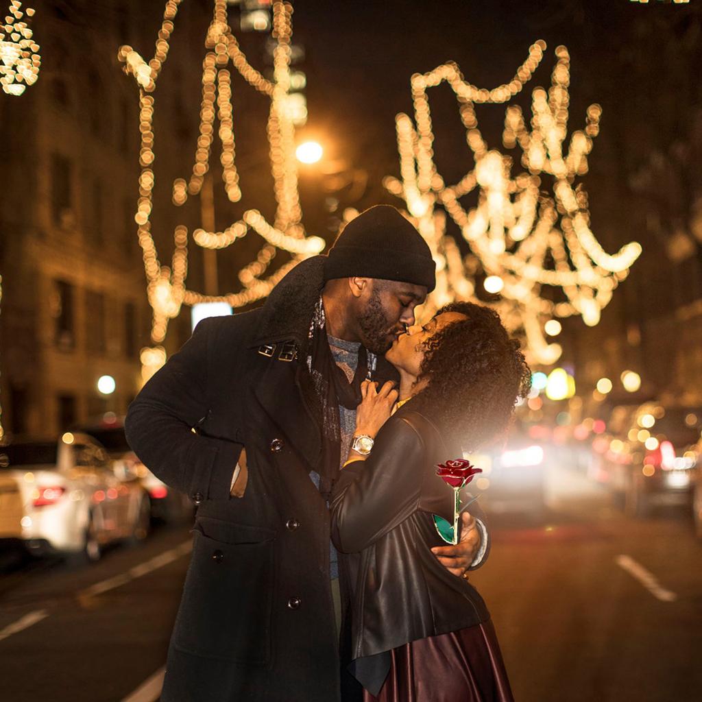 Love Forever Long Stem 24k Gold Foil Trim Red Rose Flower Best Gift for Valentine s Day