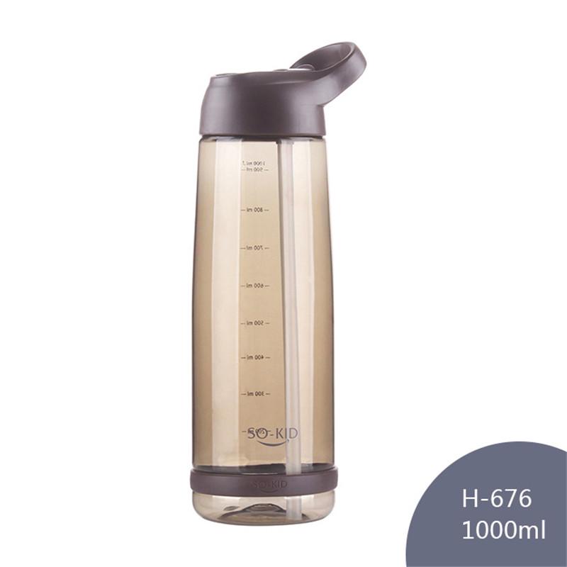 1000ml Outdoor Water Bottle With Straw Sports Bottles Eco-friendly With Lid Hiking Camping Plastic BPA Free