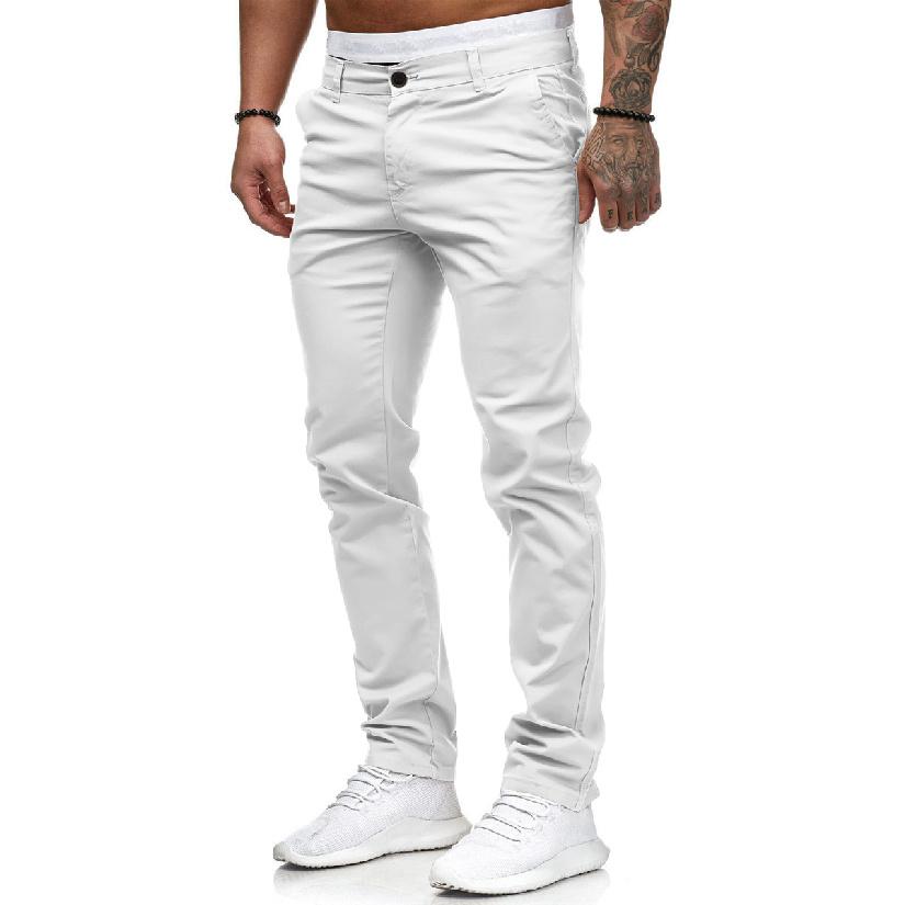 Casual Pants Men'S European And American Style Slim Fit Men'S Casual Solid Color Pants