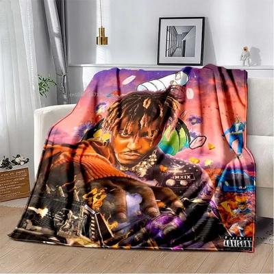 Album Rapper Juice Wrld 999 Koc Plakat Sztuka Nadrukowany Koc Flanelowy Miękki Pokrowiec na Pościel Sofę Ocieplający Prezent dla Fanów Muzyki