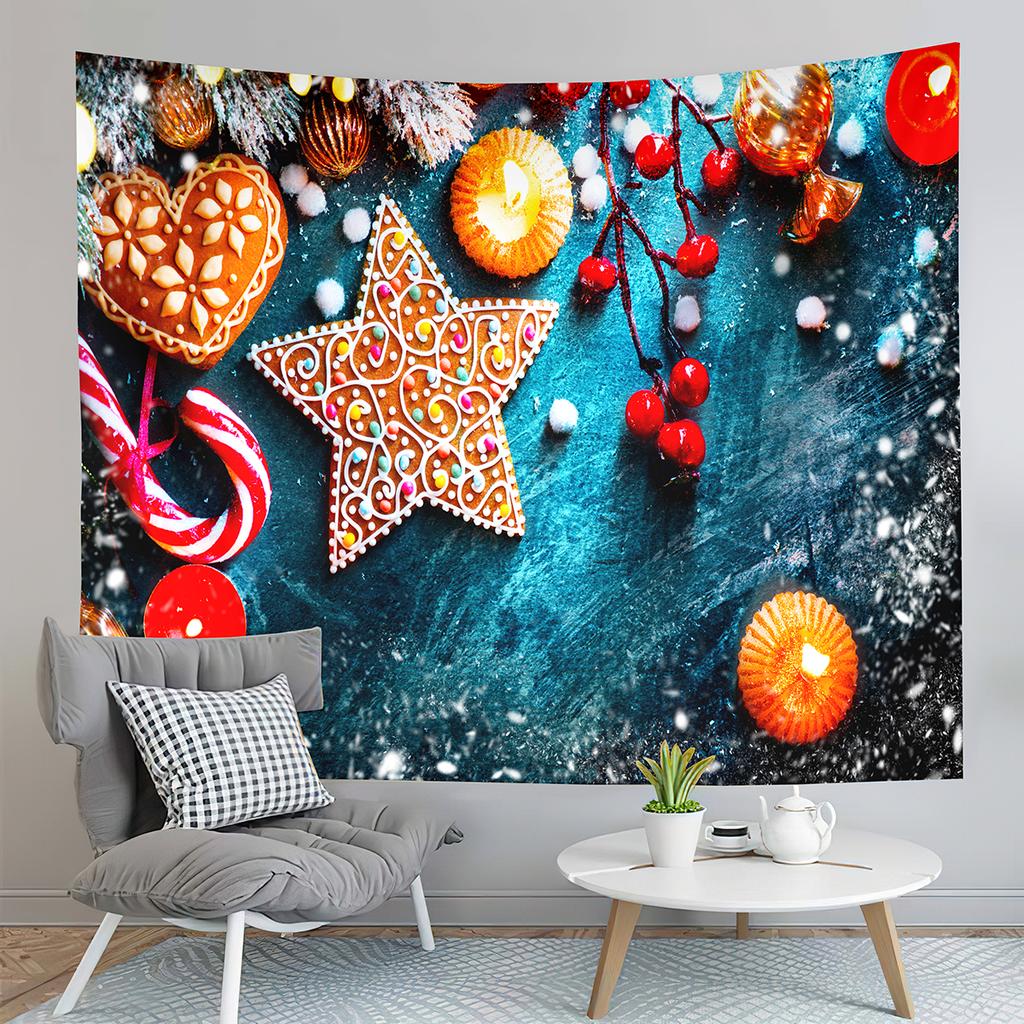 Vianočná téma Gobelín Zimný snehový vločka gobelín Roztomilý snehuliak gobelín Nástenná dekorácia spálne Domáca dekorácia Gobelín