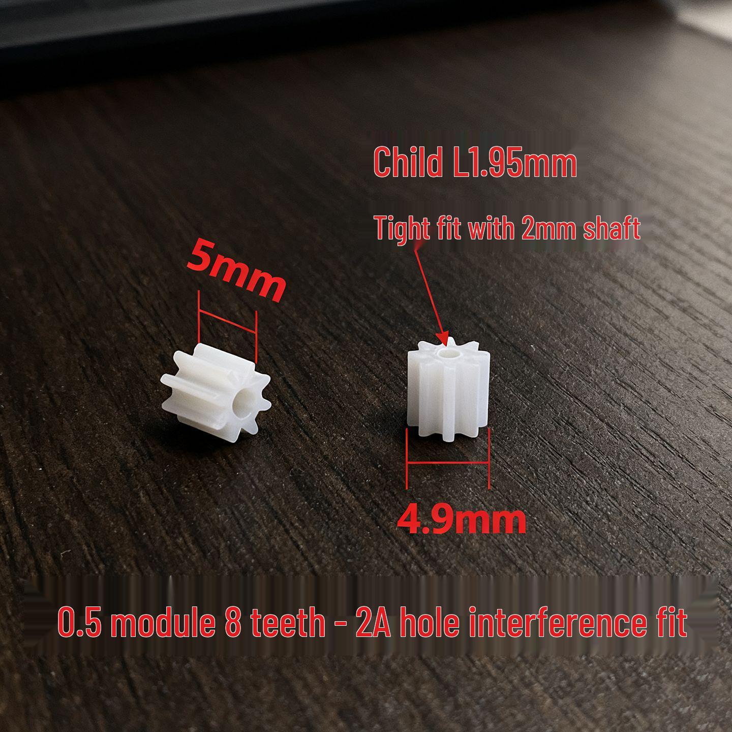 

POM 8-Tooth 0.5 Modulus Plastic Spindle Gear for DIY Motor Models