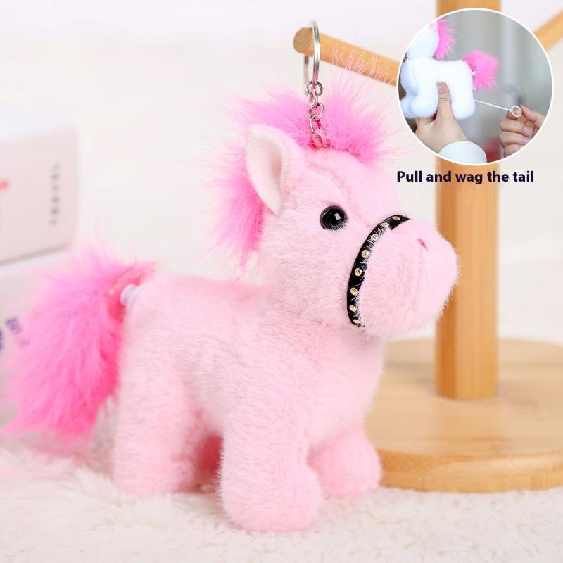 Turn Tail Cute Horse Plush Toy Kawaii Lifelike Animal Soft Horse Stuffed Doll Decor Friend Kid Birthday Gift