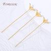 18K Gold Plated Head Pins DIY Earrings Findings,Brass Flower Head Pins For Jewelry Making Supplies Accessories