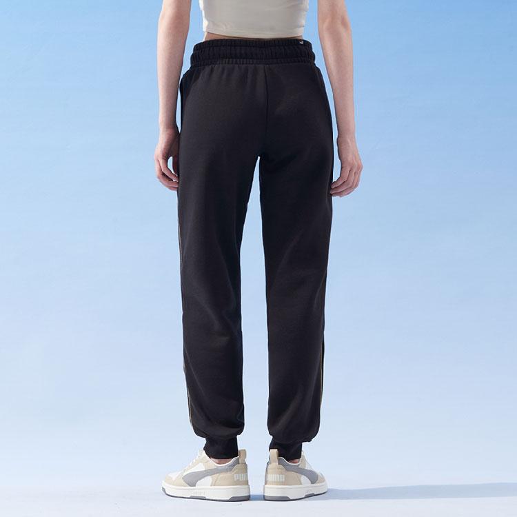 Puma Sports Lifestyle Series Casual Mid-Rise Drawstring Knit Pants Women Bottoms Black 680150-01