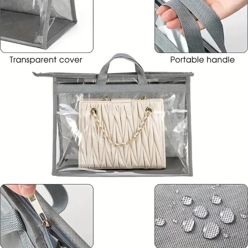 Clear PVC Handbag Storage Organizers With Hanging Hook For Dustproof Protections And Space Saving Closet Organization